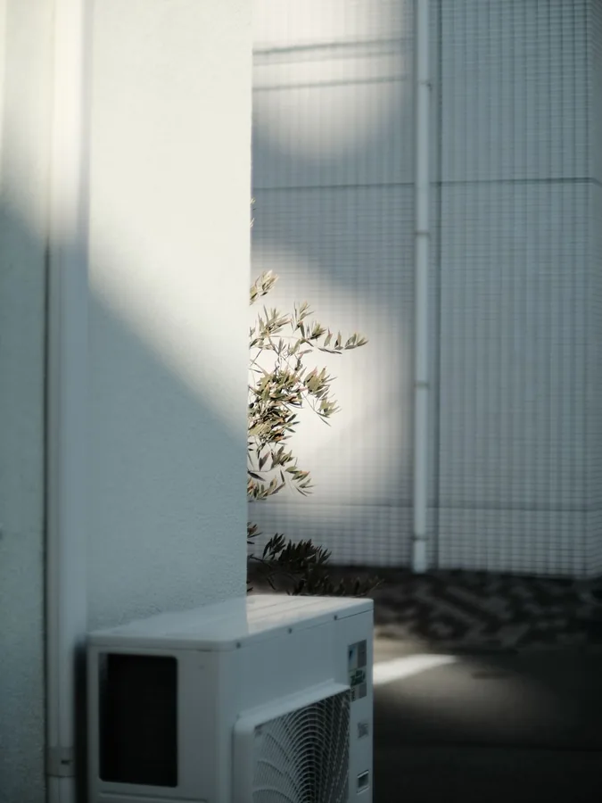 Outdoor condenser unit representative of an industrial-scale HVAC installation
